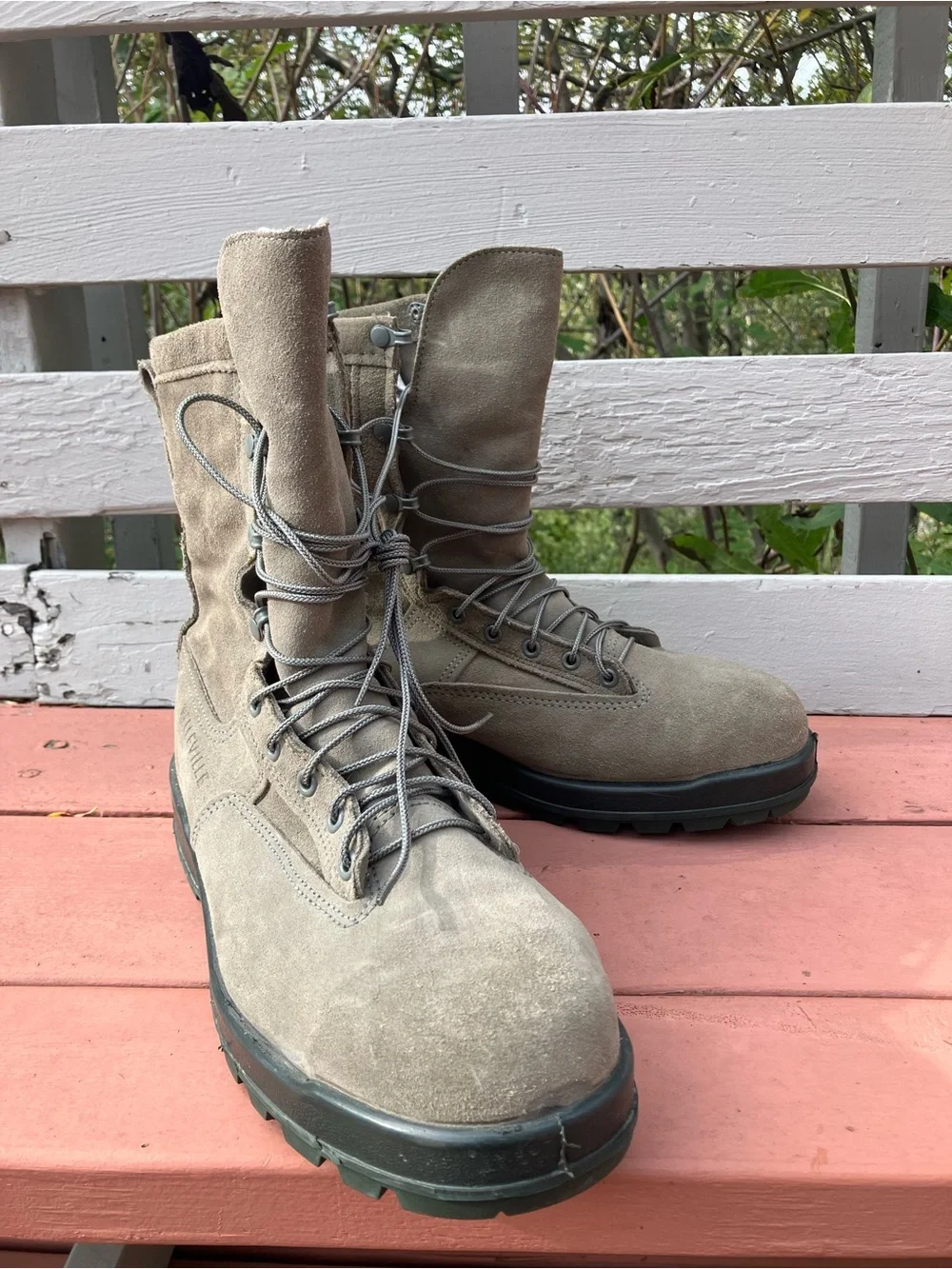 Excellent Belleville Boots Men 12.5 W 675ST Steel Toe GoreTex Tactical USA Green